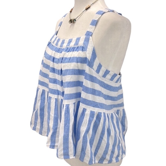 Loft Striped Swing Blouse Blue - Picture 3 of 5